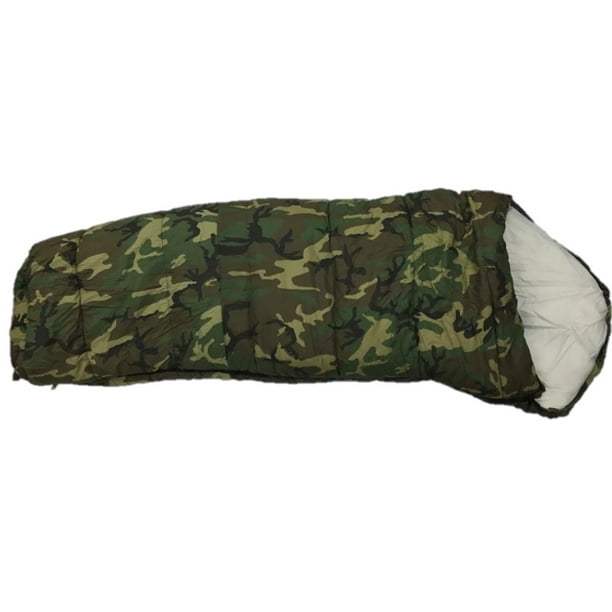 Sleeping Bag Flannel Hooded Camo Durable Cold Weather Sleep Bag Outdoor Camping